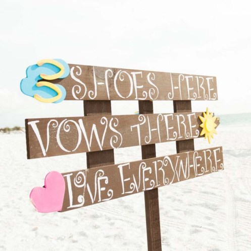 beach wedding sign