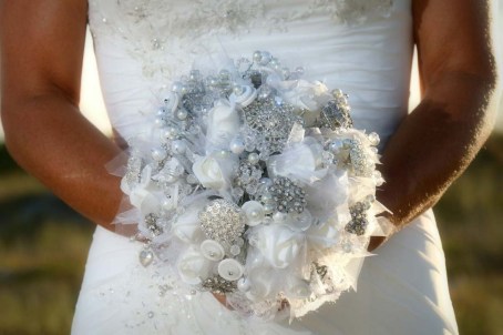 crystals and pearls bouquet