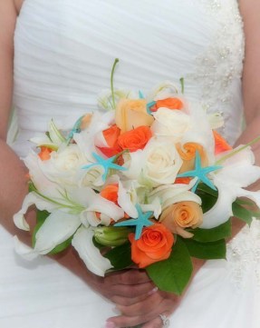 starfish and lily bouquet